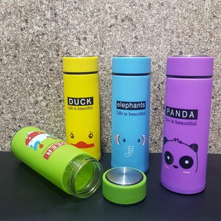 Grosir Souvenir Termurah 1 Pcs Botol Minum Kaca Animal Warna Warni Import Cantik Tanpa Box | 420ml | Souvenir Botol