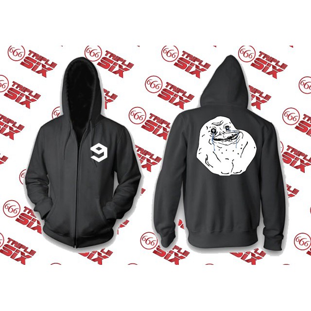 เสื้อแจ็คเก็ตมีฮู้ดมีซิป Forever Alone Meme 9gag