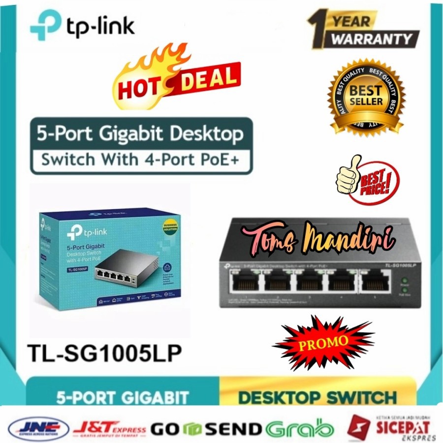 TP-LINK TL-SG1005LP 5 พอร์ต Gigabit Desktop Switch พร้อม 4 พอร์ต Poe +