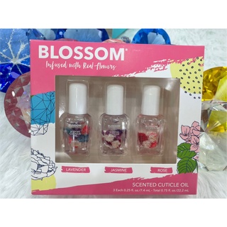 Blossom cuticle oil box set 0.25 oz. 3 bt. ออยบำรุงหนัวรอบเล็บเซตรวมกลิ่นขายดี เหมาะสำหรับให้คนรัก ของแท้จากอเมริกา