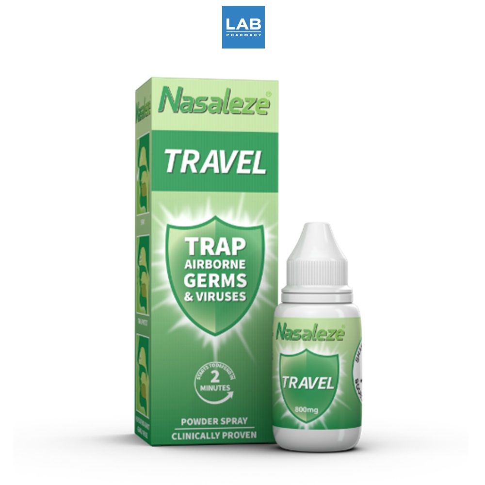 Nasaleze Travel – นาซัลลัช ทราเวล สเปรย์ พ่นจมูก ป้องกันไวรัส ชนิดผง 800 มก. 1 ชิ้น