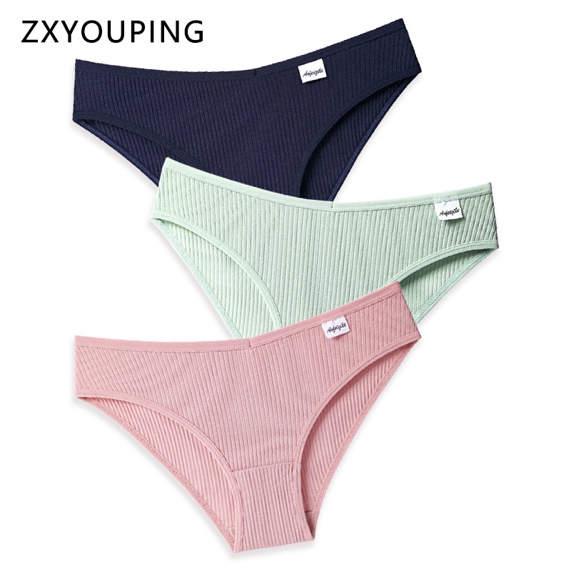 กางเกงชั้นใน ผ้าฝ้าย เอวกลาง ไร้รอยต่อ ทรงสามเหลี่ยม แบบนิ่ม พลัสไซซ์ สําหรับผู้หญิง ไซซ์ S-XXL Tanga