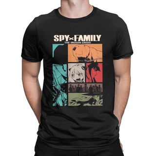 เสื้อยืดแขนสั้น คอกลม ผ้าฝ้ายแท้ พิมพ์ลายอนิเมะ Spy X Family Kawaii สําหรับผู้ชาย