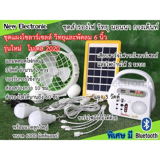 Solar cell แผงโซล่าเซลล์ 3.5W สำหรับชาร์จแบตเตอรี่ขนาดใหญ่วิทยุพกพา ขนาด 6-8 แอมป์ พร้อมชุด พัดลม 6 นิ้ว ให้เลือก