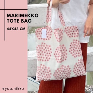  NEW marimekko tote bag - ดอกเข็มสีชมพูอ่อน