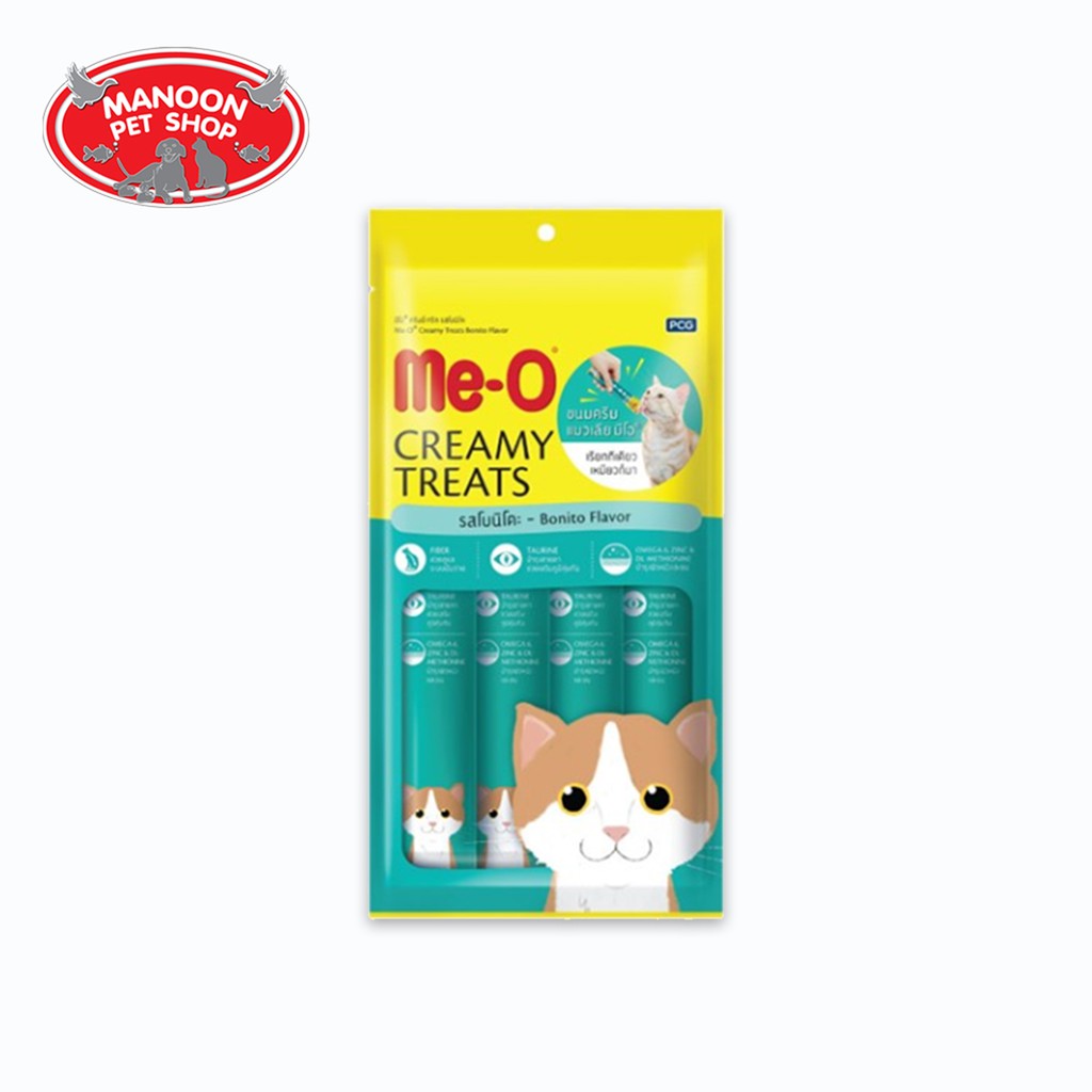 สินค้ารวมส่งฟรี⚡ [MANOON] Me-O Creamy Treats Bonito Flavor 60 G ❤️ 🚛COD.เก็บเงินปลายทาง