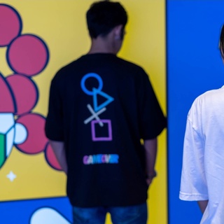 เสื้อยืด Oversize Game Over (N006) Deep Black เสื้อสตรีท สไตล์เกาหลี ใส่ได้ทุกเพศทุกวัย