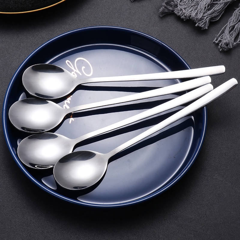 ช้อน ส้อม 21ซม ช้อนส้อมเกาหลี ช้อนเกาหลี ส้อมเกาหลี สแตนเลสแท้ สีเงิน  ด้ามยาว (สแตนเลสไม่เป็นสนิม มีน้ำหนัก!) F-215 - รูปที่ 4