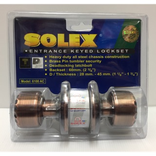 ลูกบิดประตู SOLEX 6100AC หัวมะยมสำหรับห้องทั่วไป