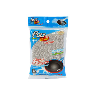 Poly-Brite โพลี - ไบรท์อัลตร้า ฟองน้ำหุ้มตาข่ายซิลเวอร์