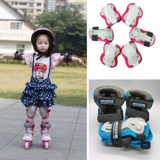 Childrens roller skating fluorescent protective gear six-piece wrist elbow pads knee pads men and women skateboard roll