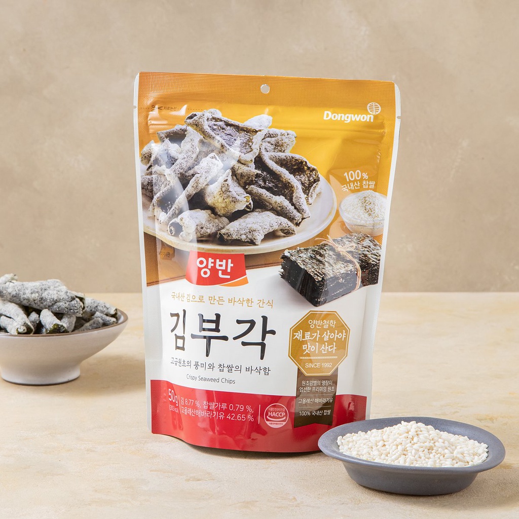 พร้อมส่ง 김부각 สาหร่ายทอดกรอบ Dongwon Yangban Crispy Seaweed Chips 50g
