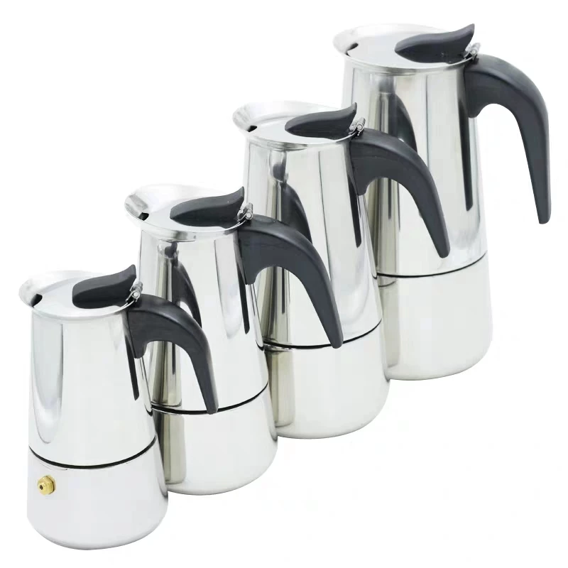 QIQI กาต้มกาแฟสดแบบพกพาสแตนเลส เครื่องชงกาแฟสด หม้อต้มกาแฟแบบแรงดัน 100ml/200ml/300ml thumbnail 3