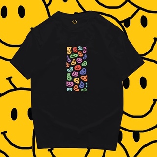 Smile tee เสื้อยิ้ม (ยิ้มน้อยหลายสี)เรียบง่าย ใส่สบาย ผ้าคอตตอน 100% สำหรับคู่รัก