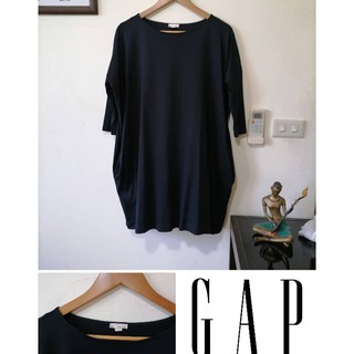 GAP เดรสสั้น ทรง oversized ไซส์ xs สีดำ แขน 4 ส่วน