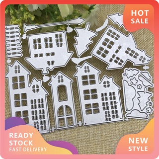 eydm  City Building House Cutting Die Scrapbooking Emboss Mold Paper Card Album Decor