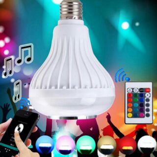 LED Bluetoothลำโพงหลอดไฟบูลทูธอัจฉริยะพร้อมลำโพงในตัวสั่งงานจากมือถือแถมฟรีรีโมท