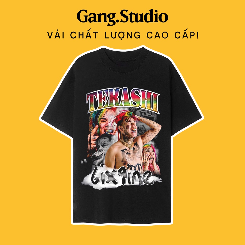 6ix9ine เสื้อ Hiphop ผ้าคุณภาพสูง งานหนัก ทรงสวยสุดๆ พิมพ์ลาย Rapper 6ix9ine