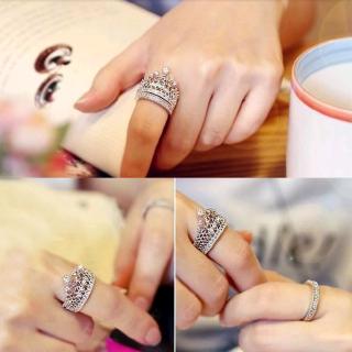 2020 New fashion accessories jewelry Top quality crystal Imperial crown finger ring set for women girl nice gift