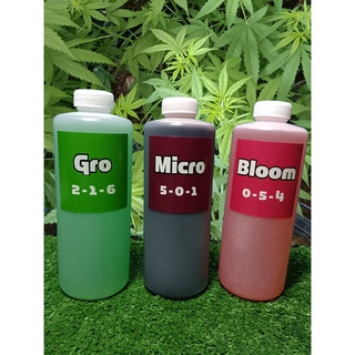 Gro Micro Bloom ปุ๋ยธาตุอาหารหลักสำหรับพืชทุกชนิด(มีคู่มือการใช้งาน Feed Chart)400ml.