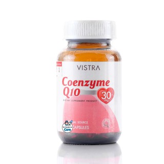 Exp.9/25 (30 แคปซูล) Vistra Coenzyme Q10 30mg โคเอ็นไซม์ คิวเทน