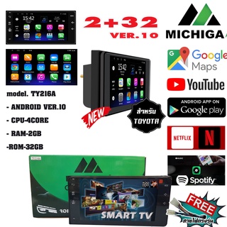 ✅ตรงรุ่น✅จอแอนดรอยด์ตรงรุ่น TOYOTA 7 นิ้ว MICHIGA-TY216A หน้ากว้าง 8 นิ้วไม่ต้องเสริมกรอบข้าง