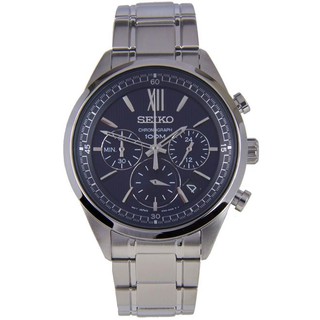 Seiko Neo Sport SSB155 P1 Silver with Black Dial Stainless Steel Mens Quartz Chronograph Watch