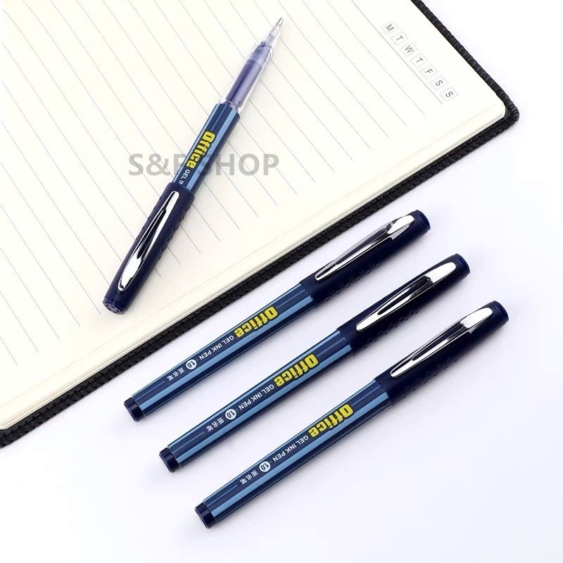 ปากกาเจล ขนาดเส้น1.0 mm  BAOKE รุ่นPC-1048 แบบมีปลอก ด้ามพาสติกจับถนัดมือ หมึกน้ำเงิน/ดำ  (ราคาต่อด้าม) #school #office