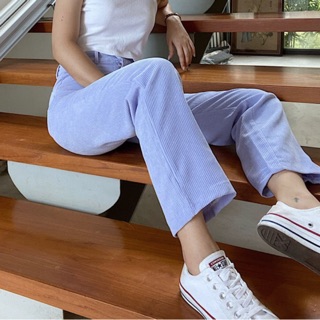 Lilac pant - กางเกงเอวสูงทรงกระบอก