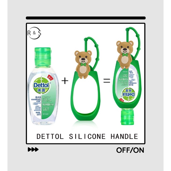 Dettol พร้อมส่ง ขวดซิลิโคนใส่เจลล้างมือ รูปหมี ป้องกันแบคทีเรีย 50 มล.