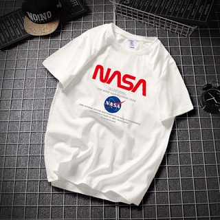 เสื้อยืด Zhenyue Fashion Brand Word NASA Flower Short-Sleeved T-shirt Mens Summer round Neck Loose Half-Sleeve