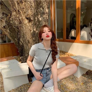 เสื้อไหมพรมคอปก เสื้อสวย น่ารัก