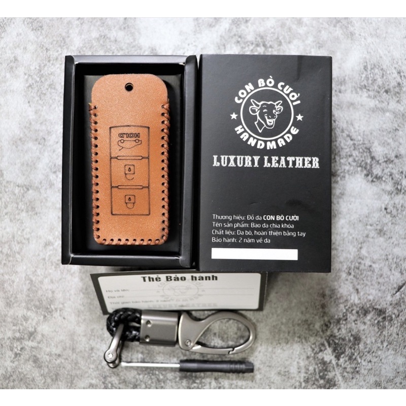 ปลอกกุญแจหนังรถยนต์สําหรับ Mitsubishi Xforce, Outlander, Xpander, Attrage, Pajero,... หนังวัวแท้