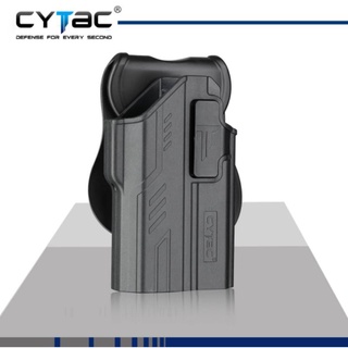 ซองโพลิเมอร์ เกรดกองทัพ ยี่ห้อ Cytac ของแท้ สำหรับ ปืน Glock 17 ที่ติดไฟฉาย มาพร้อมแผ่นติดเข็มขัด คลิปหมุนองศาได้360องศา