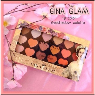 ⚡FLASH SALE⚡♡พร้อมส่ง Gina Glam Love With Heart 18 Colors Eyeshadow Palette : G50