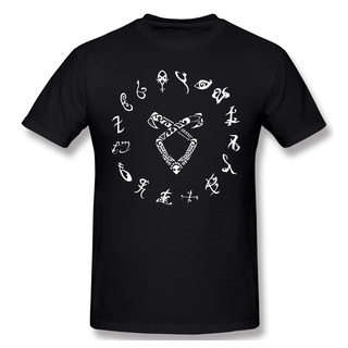 เสื้อยืดแขนสั้น ผ้าฝ้ายแท้ พิมพ์ลาย shadowhunters สีดํา สําหรับผู้ชายS-5XL