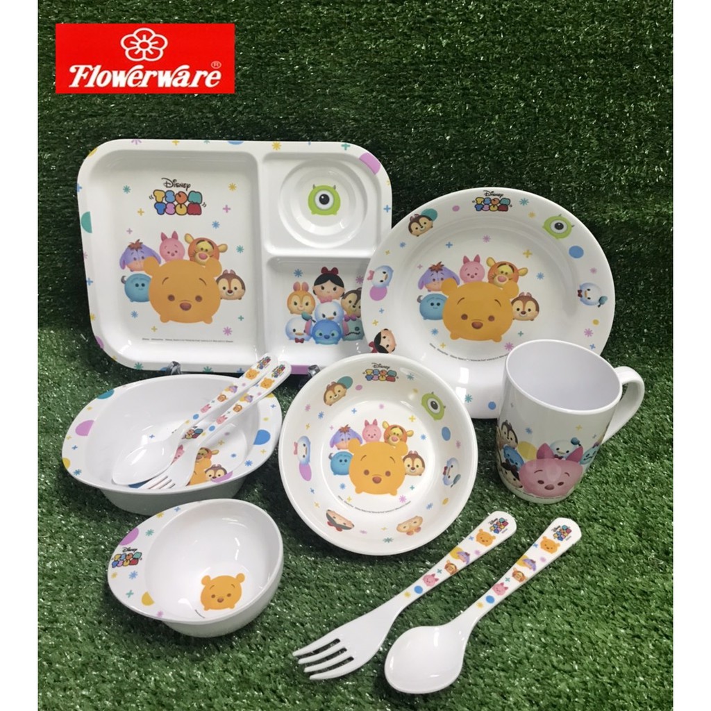 จาน ชาม แก้วน้ำ ช้อนส้อมเมลามีน ลายทีซูมซูม2 Flowerware By Superware