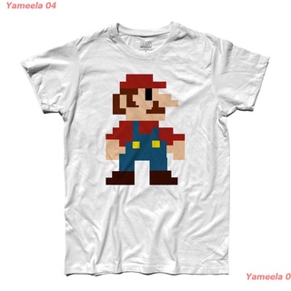 ผ้าฝ้ายคอกลมYameela 04 New เสื้อยืดลําลองสําหรับผู้ชายแขนสั้นคอกลมพิมพ์ลาย Supermario Pixel Super Mario Bros สไตล์วินเทจ