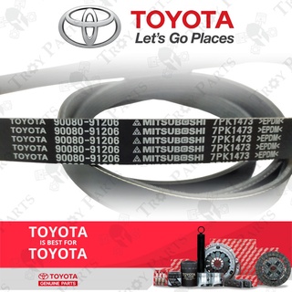 สายพานพัดลม 90080-91206 สําหรับ Toyota Hiace 2.5 KDH200 KDN165-7PK1473 ( 7PK1470 7PK1475 )