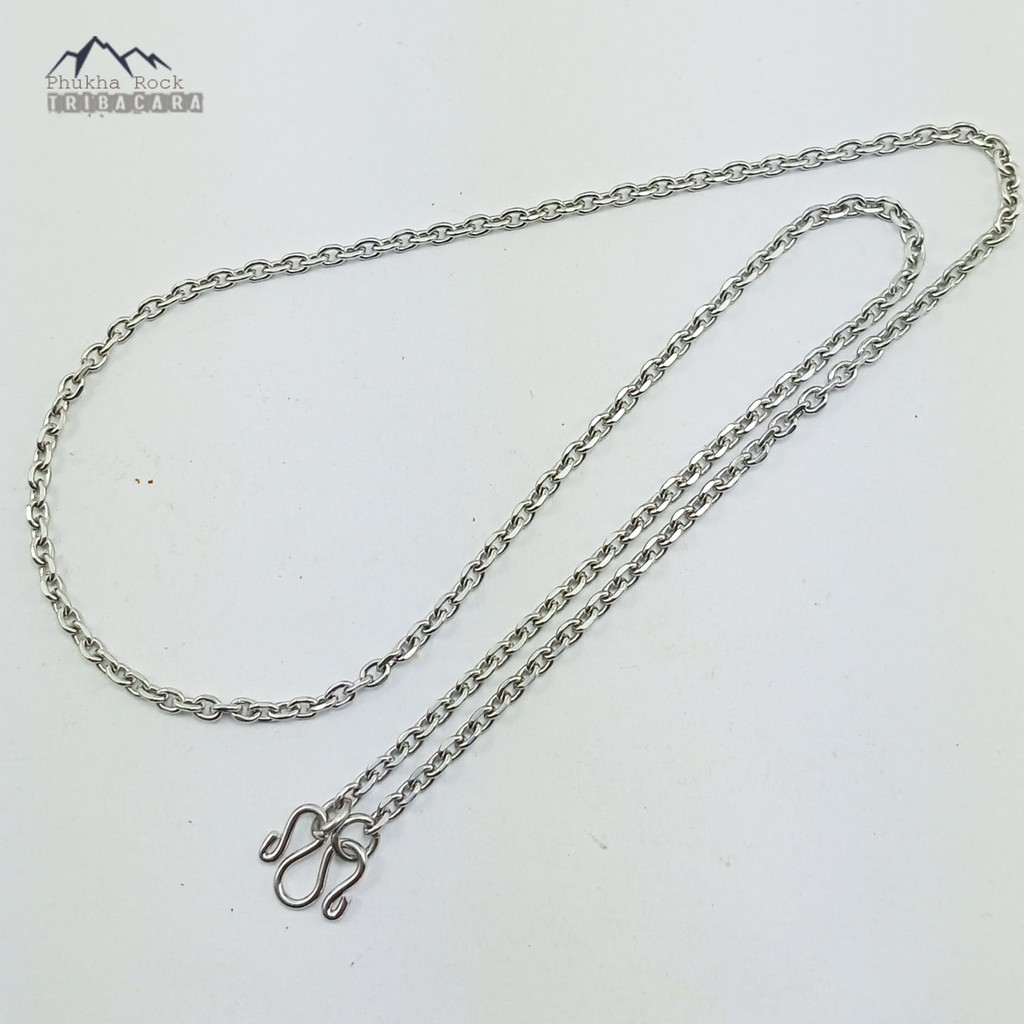 J79 ลายคดกริช โซ่ขัดเหลี่ยม ขนาด 3 มม สร้อยคอ ห้อยพระ สร้อยสแตนเลสแท้ สร้อยพระ stainless necklace