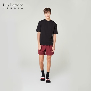 Guy Laroche Studio กางเกงขาสั้นเอวยางยืด ผ้าPoly-Peach สีแดงเลือดหมู รุ่น JPH5004