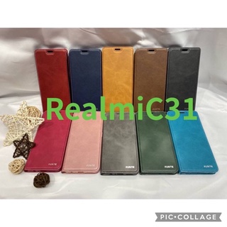 เคส📲ฝาพับตังได้ใส่นามบัตรได้ เป็นเคสหนังอย่างดี Realme C31สินค้ามาไหม่ สินค้าพร้อมส่ง ส่งจากไทย