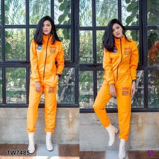 จั้มสูท ชุดหมี อวกาศ sport wear NASA ซิปหน้า มีกระเป๋าล้วง ช่วงเอวยืดสม๊อค