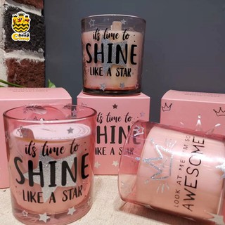 Cheap Cheap เทียนหอมสีชมพูหวาน เทียน candle Glass Candle ของแต่งบ้าน สีชมพู เทียนหอมกลิ่นผลไม้ ไฟ เทียนแก้ว สปา เทียนสปา