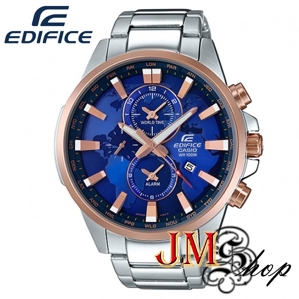 Casio Edifice นาฬิกาข้อมือผู้ชาย สายสแตนเลส รุ่น EFR-303PG-2AVUDF (สีน้ำเงิน)