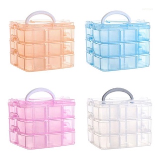 san* Transparent Portable Large Jewelry Organizer Removable Grids Jewelry Storage Rings Necklaces Box Container Case Display