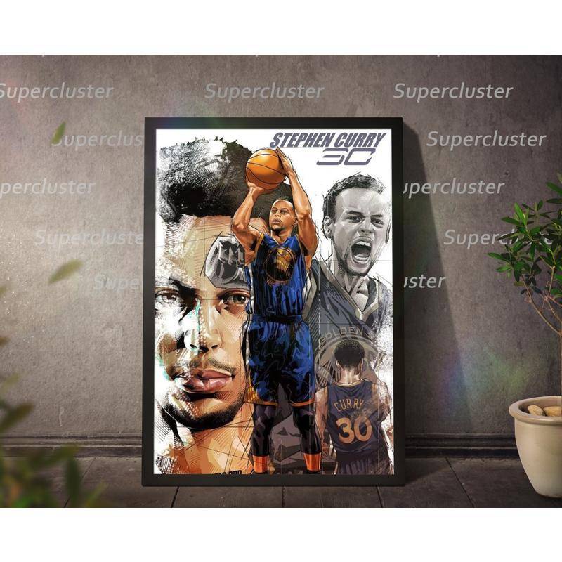 โปสเตอร์ภาพวาดผ้าใบ รูปบาสเก็ตบอล NBA สําหรับตกแต่งบ้าน รูปที่ 4