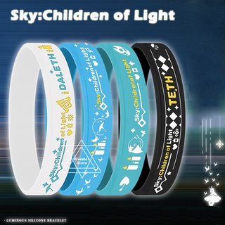 สายรัดข้อมือซิลิโคน ลายอนิเมะ Game Sky:Children of Light สีขาว สําหรับแต่งคอสเพลย์