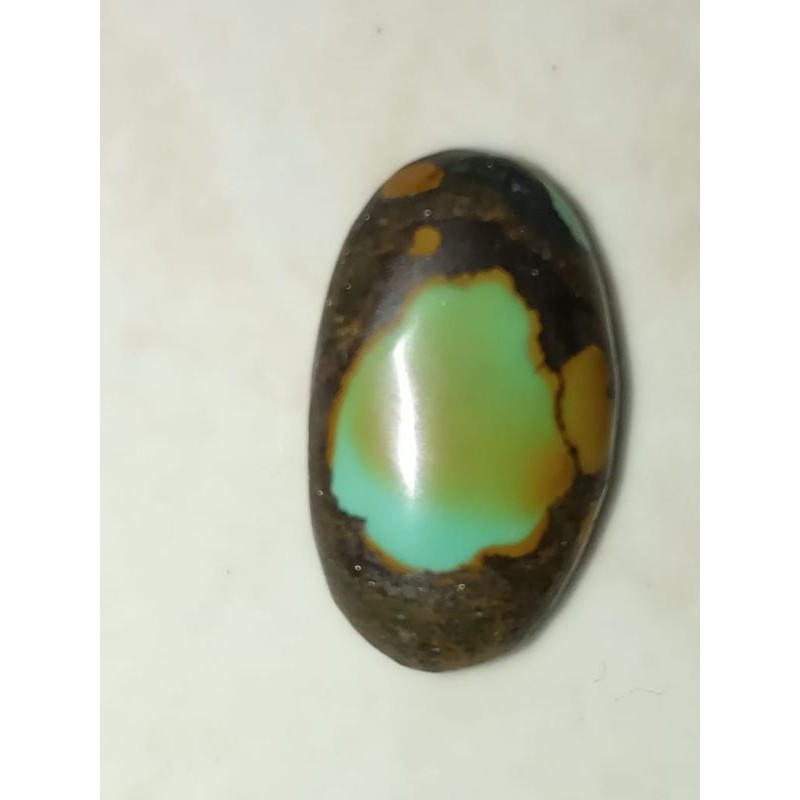 Motif ที่ไม่ซ้ํากันเทอร์ควอยซ์ธรรมชาติ 15x9x43 มม. tibetan ต้นฉบับ NTE Rp 60,000