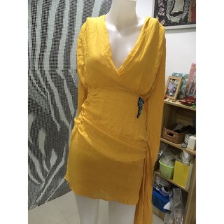 เดรสสั้น สีเหลือง มือหนึ่ง ไซด์ m